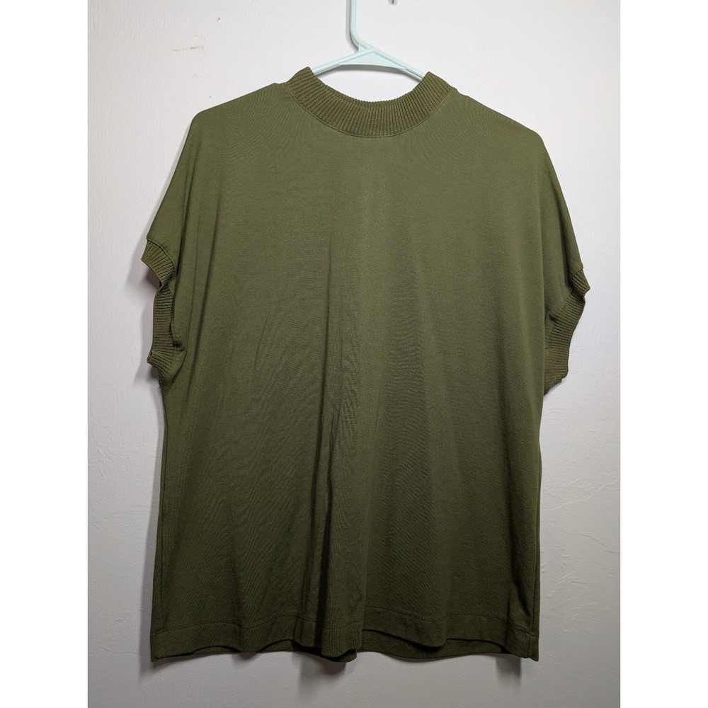 MNG Small Army Green Sleeveless Box Cut Top